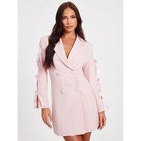 Quiz Baby Pink Bow Sleeve Blazer Dress