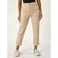 Roman Cotton Stretch Chino Trousers - Stone