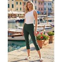 Roman Cropped Stretch Trouser - Forest