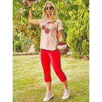 Roman Cropped Stretch Trouser - Red