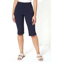 Roman Knee Length Stretch Shorts - Navy