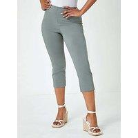 Roman Petite Cropped Stretch Trouser - Khaki