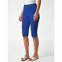 Roman Elastic Waist Knee Length Stretch Shorts - Royal Blue