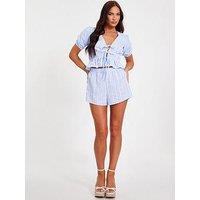 Quiz Blue Gingham Shorts