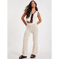 Quiz Cream Light Knit Trousers