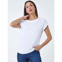 Roman Plain Stretch Cotton Jersey T-Shirt - White