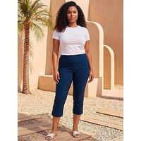 Roman Curve Cropped Stretch Trouser - Midnight Blue