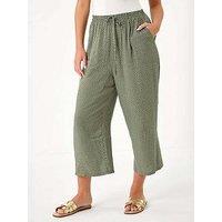 Roman Petite Spot Print Stretch Culottes - Khaki