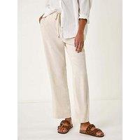 Roman Full Length Linen Blend Trousers - Stone