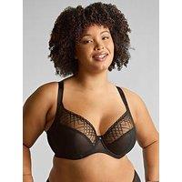 Sculptresse Ella Black Plunge Bra - Black Sequin