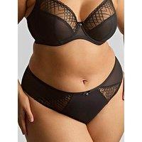 Sculptresse Ella Black High Leg Brief - Black Sequin