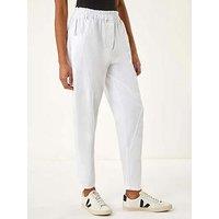 Roman Seam Detail Cropped Stretch Trouser - White
