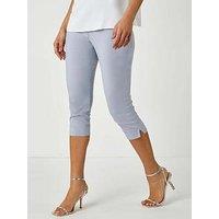 Roman Cropped Stretch Trouser - Silver