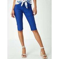 Roman Knee Length Stretch Shorts - Midnight Blue