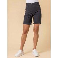 Roman Turn Up Stretch Shorts - Dark Grey