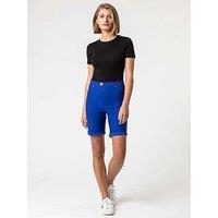 Roman Elastic Waist Turn Up Stretch Shorts - Royal Blue