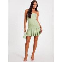 Quiz Sage Pleated Mini Dress