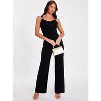 Quiz Black Buckle Detail Jumpsuit