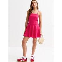 New Look 915 Textured Jersey Bandeau Flippy Dress - Pink