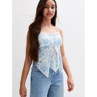New Look 915 Tilly Mesh Hanky Hem Camisole Top - White