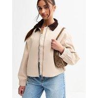 New Look 915 Oversized Harrington Jacket - Off White