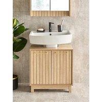 Very Home Lotus Panelled Under Sink Bathroom Cabinet - Oak - Fsc Certified