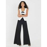 River Island Short Bow Hybrid Jumpsuit - Black