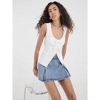 River Island Short Bow Top - White