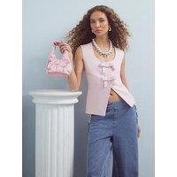 River Island Short Bow Top - Pink
