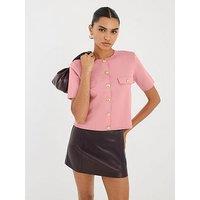 River Island Military T Shirt - Pink