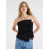 River Island Tailored Bandeau Top - Black