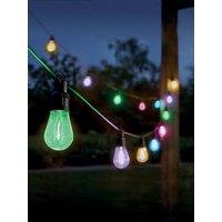 Smart Solar Vintage Festoon Lv String Lights, Multi Coloured - Set Of 10