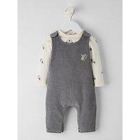The Very Collection Baby Boys Cord Koala Dungaree Set - Grey
