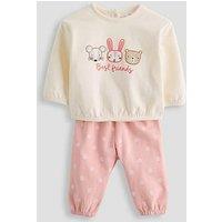 The Very Collection Baby Girls Best Friends Sweat And Legging Set - Pink