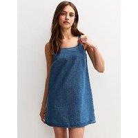 New Look Blue A Line Denim Dress