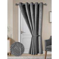 The Very Collection Leaf Velvet Eyelet Door 46X84 Blackout
