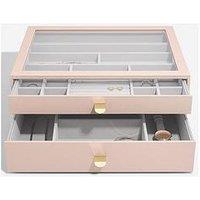 Stackers Blush Pink Supersize Jewellery Box - Set Of 2 (With Drawers)