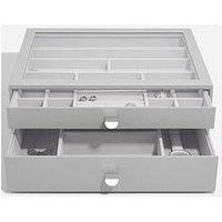 Stackers Pebble Grey Supersize Jewellery Box - Set Of 2 (With Drawers)