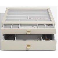 Stackers Oatmeal Supersize Jewellery Box - Set Of 2 (With Drawers)