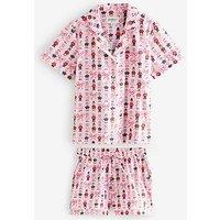 Cath Kidston London Dogs 100% Cotton Short Pyjama Set - Pink