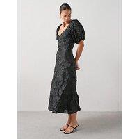 The Very Collection Volume Sleeve Midaxi Dress - Black