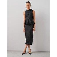 The Very Collection Peplum Waistcoat Midaxi Dress - Black