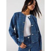 The Very Collection Denim Boucle Jacket - Mid Wash
