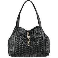 Valentino Fania Nero Quilted Chevron Shoulder Bag - Black