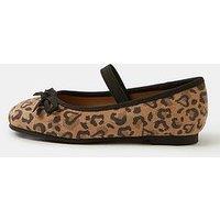 Accessorize Girls Animal Print Ballerina Shoes - Brown