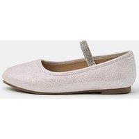 Accessorize Girls Glittery Party Shoes - Light Cream