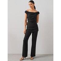 The Very Collection Ruched Bardot Jumpsuit - Black