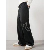 True Religion Stitch Detail Baggy Joggers - Black