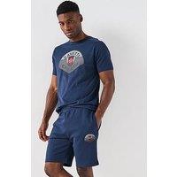 Zavetti Canada Botticini Classic Large Logo T-Shirt And Loopback Short Set - Navy