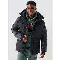 Zavetti Canada Mantio Duo Shine Padded Parka Coat - Black